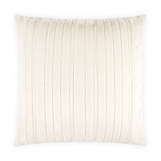 D.V. KAP HOME   24" x 24" Spalding Pillow - Ivory Faux Fur, Solid, Stripes    - 4295-I-2424