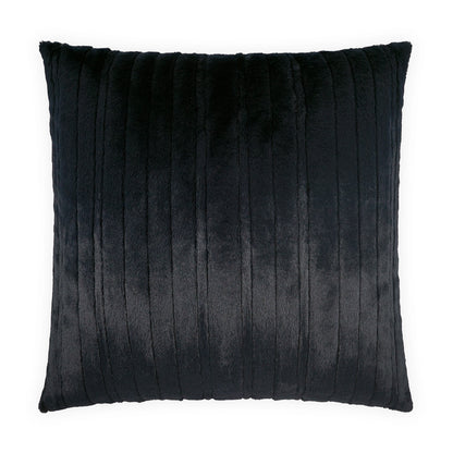 D.V. KAP HOME   24" x 24" Spalding Pillow - Midnight Faux Fur, Solid, Stripes    - 4295-M-2424