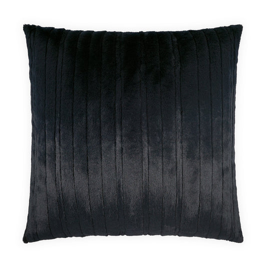 D.V. KAP HOME   24" x 24" Spalding Pillow - Midnight Faux Fur, Solid, Stripes    - 4295-M-2424
