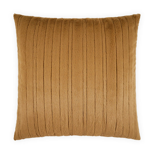 D.V. KAP HOME   24" x 24" Spalding Pillow - Nougat Faux Fur, Solid, Stripes    - 4295-N-2424