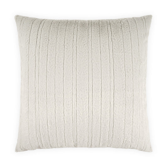 D.V. KAP HOME   24" x 24" Spalding Pillow - Silver Faux Fur, Solid, Stripes    - 4295-S-2424