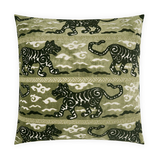 D.V. KAP HOME   24" x 24" Katana Pillow - Sage Animal, Novelty, Traditional    - 4298-S-2424