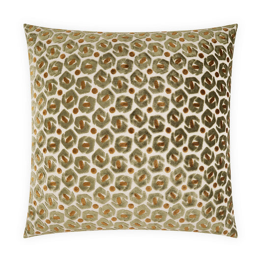D.V. KAP HOME   24" x 24" Ollina Pillow - Sage Traditional, Transitional, Geometric, Circular - Dots    - 4299-S-2424