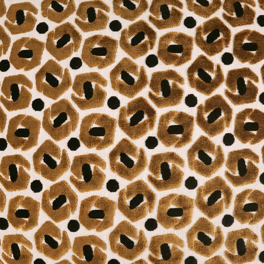 D.V. KAP HOME 4299-T-YARD Ollina Fabric - Topaz Modern, Geometric, Circular - Dots  Gold   - Ollina