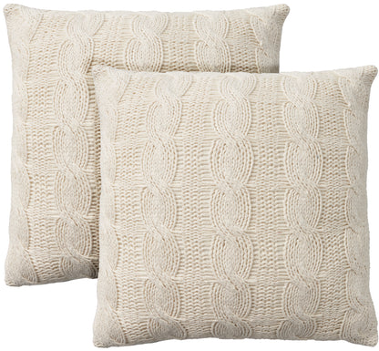 NOURISON HOME   18" x 18" Set of 2 Mina Victory Farmhouse White    - 798019087654