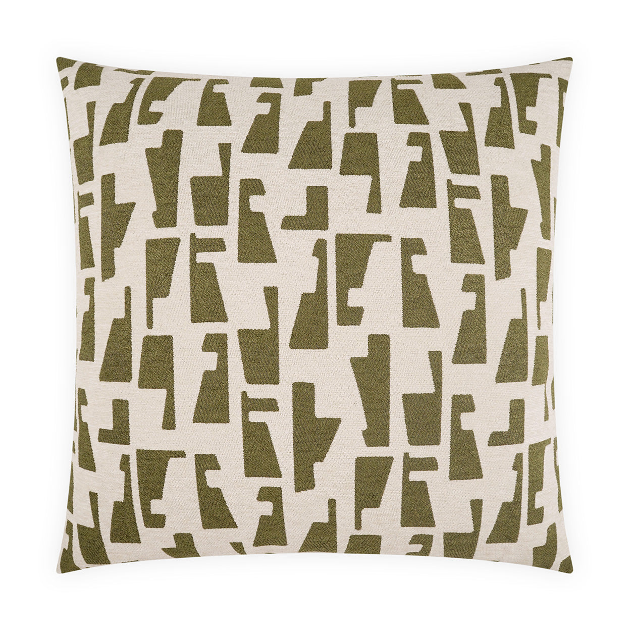 D.V. KAP HOME   24" x 24" Targa Pillow - Moss Modern, Global, Abstract, Geometric    - 4301-M-2424