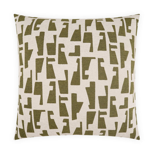 D.V. KAP HOME   24" x 24" Targa Pillow - Moss Modern, Global, Abstract, Geometric    - 4301-M-2424
