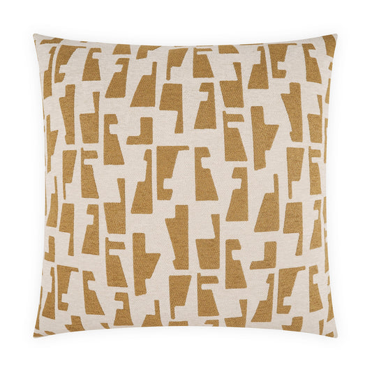 D.V. KAP HOME   24" x 24" Targa Pillow - Wheat Modern, Global, Abstract, Geometric    - 4301-W-2424