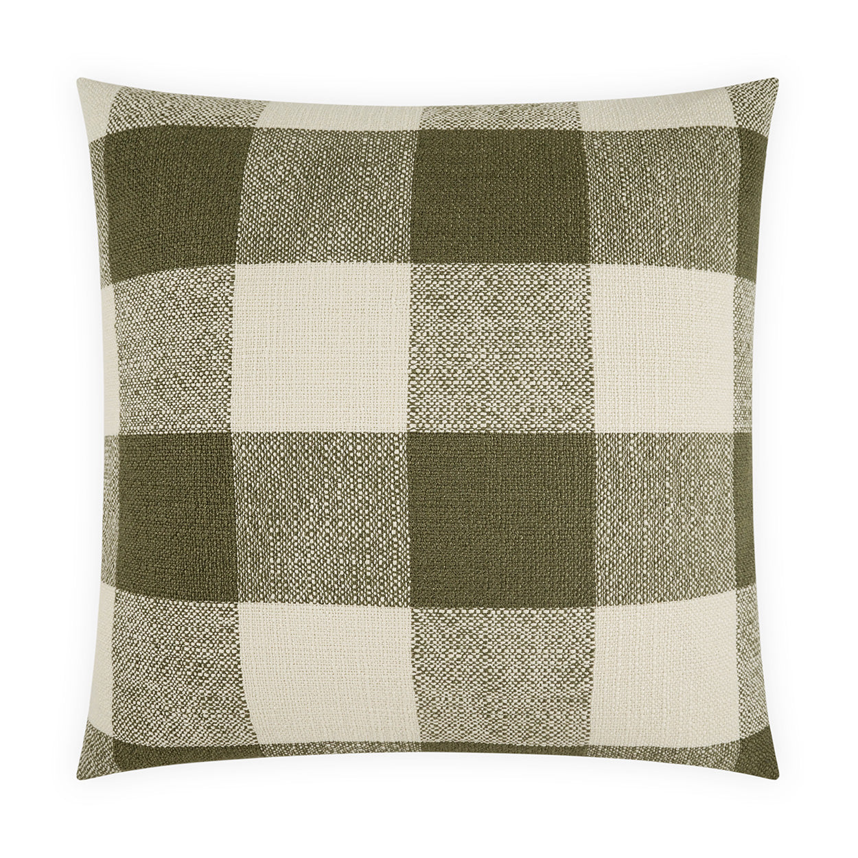 D.V. KAP HOME   24" x 24" Checked Out Pillow - Dill Plaid - Check, Farmhouse, Beach    - 4303-D-2424