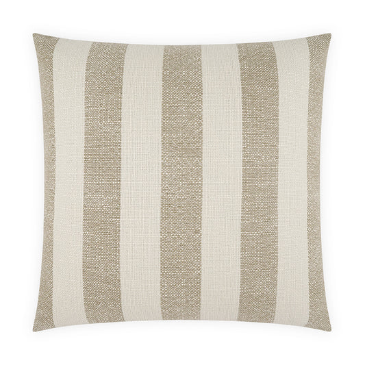 D.V. KAP HOME   24" x 24" Roxbury Pillow - Mushroom Stripes, Beach, Farmhouse    - 4311-M-2424
