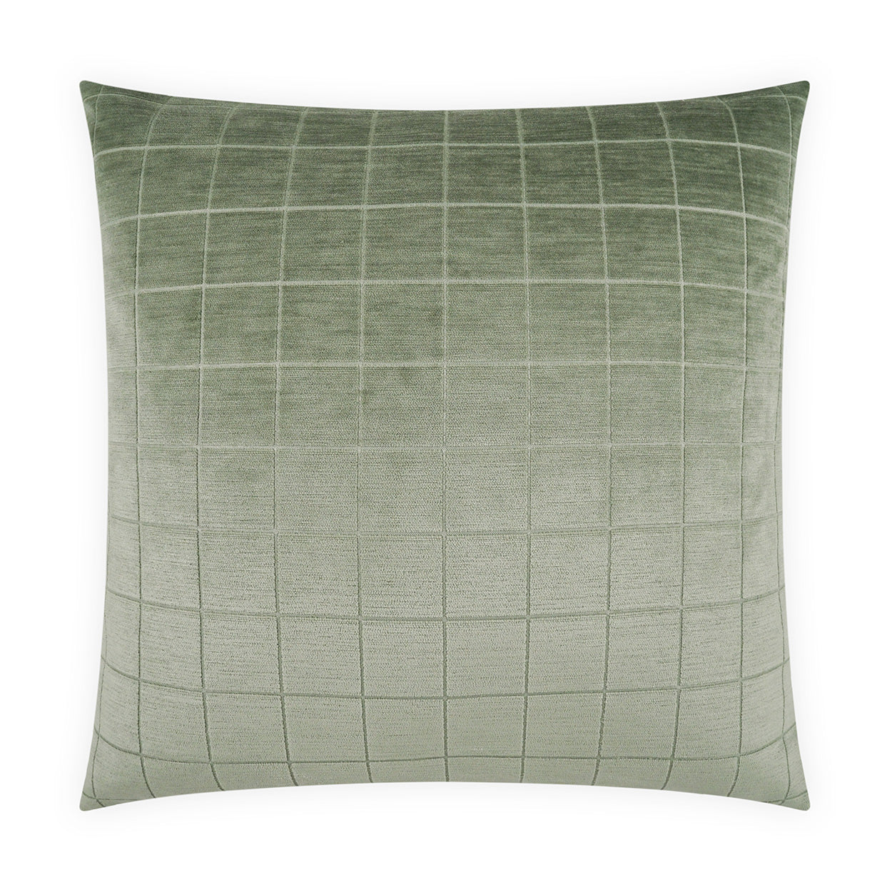 D.V. KAP HOME   24" x 24" Camden Check Pillow - Aloe Solid, Plaid - Check    - 4317-A-2424