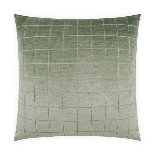 D.V. KAP HOME   24" x 24" Camden Check Pillow - Aloe Solid, Plaid - Check    - 4317-A-2424
