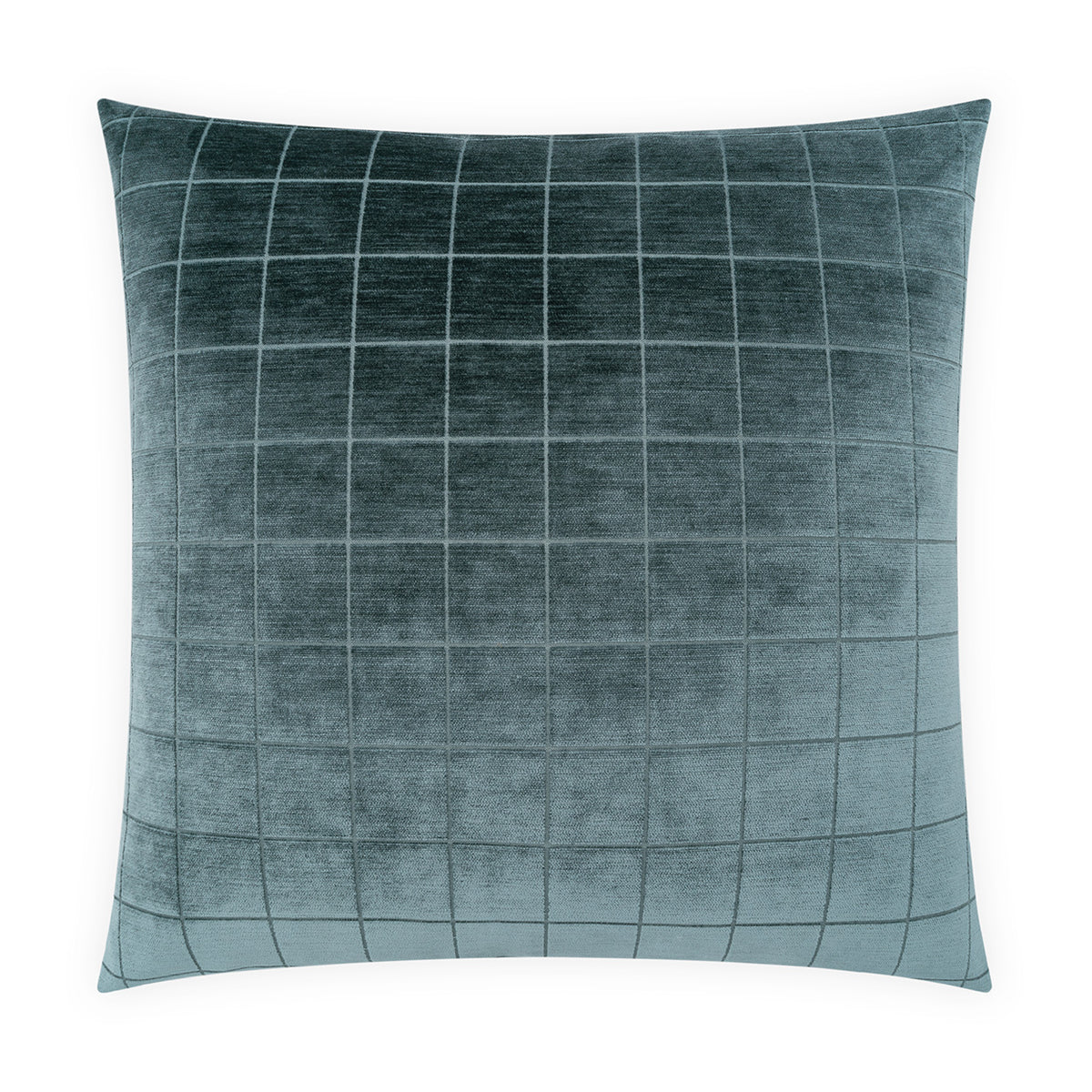 D.V. KAP HOME   24" x 24" Camden Check Pillow - Indigo Solid, Plaid - Check    - 4317-I-2424