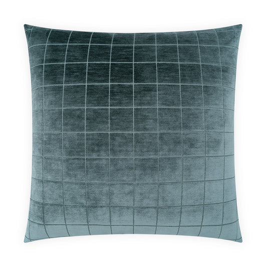 D.V. KAP HOME   24" x 24" Camden Check Pillow - Indigo Solid, Plaid - Check    - 4317-I-2424