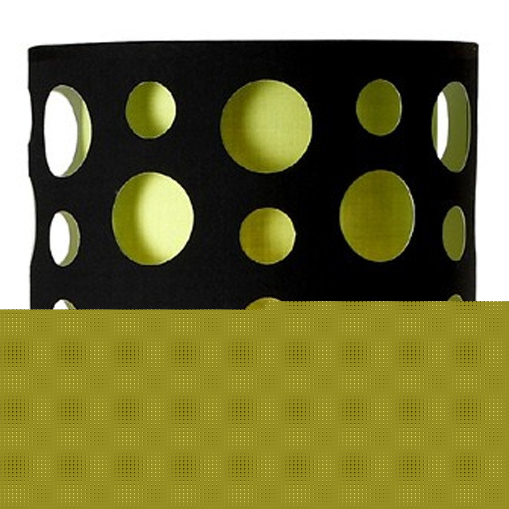 66" Steel Novelty Floor Lamp With Black And Green Drum Shade