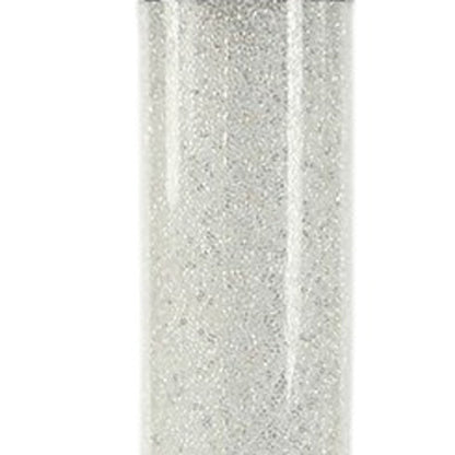 49" White Metal LED Column Floor Lamp With Clear Acrylic Drum Shade