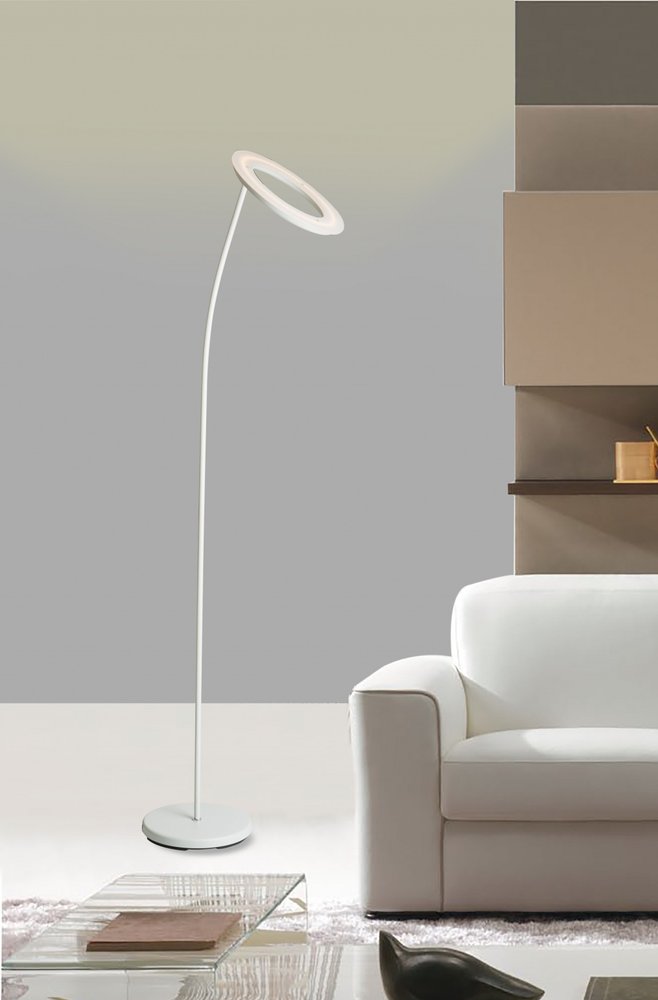 73" White LED Torchiere Floor Lamp With White