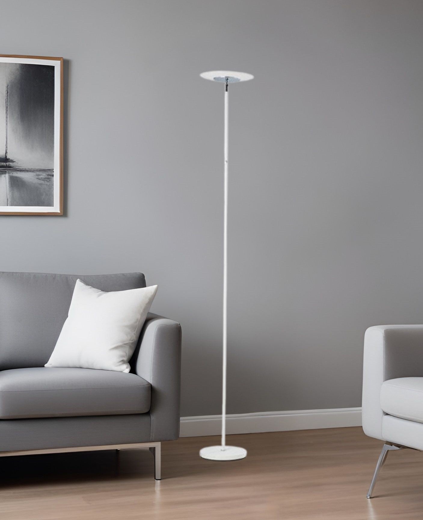 72" White LED Torchiere Floor Lamp