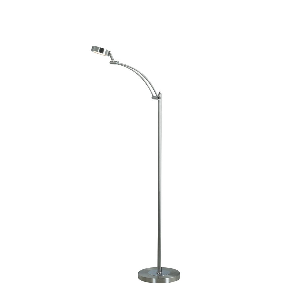 54" Silver Adjustable LED Task Floor Lamp With Silver