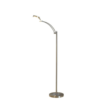 54" Silver Adjustable LED Task Floor Lamp With Silver