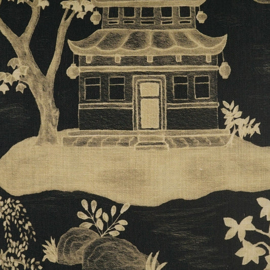 D.V. KAP HOME 4320-B-YARD Tang Fabric - Black Novelty, Traditional  Black   - Tang