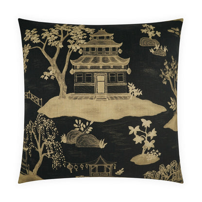 D.V. KAP HOME   24" x 24" Tang Pillow - Black Novelty, Traditional    - 4320-B-2424