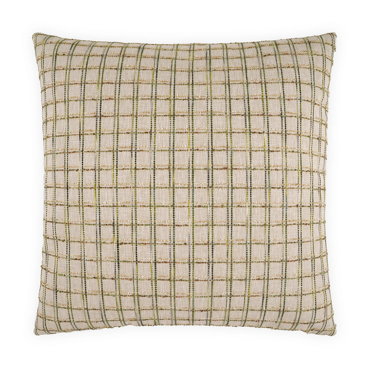 D.V. KAP HOME   24" x 24" Landis Pillow - Basil Plaid - Check, Beach, Farmhouse    - 4321-B-2424