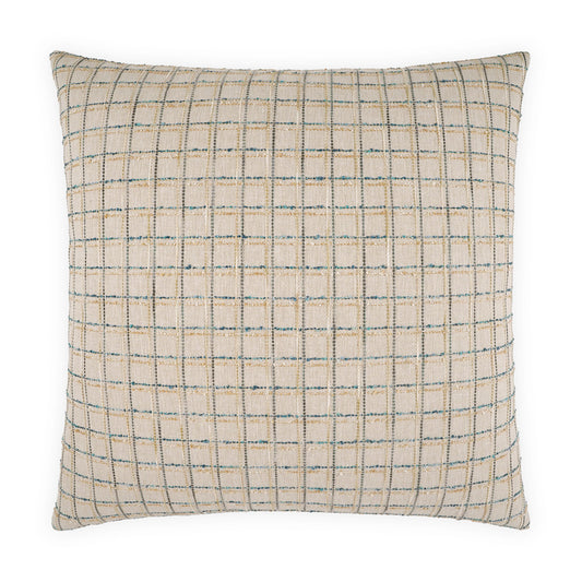 D.V. KAP HOME   24" x 24" Landis Pillow - Seabreeze Plaid - Check, Beach, Farmhouse    - 4321-S-2424