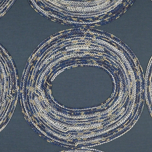 D.V. KAP HOME 4322-YARD Eclissi Fabric Global, Circular - Dots, Transitional, Beach  Blue   - Eclissi