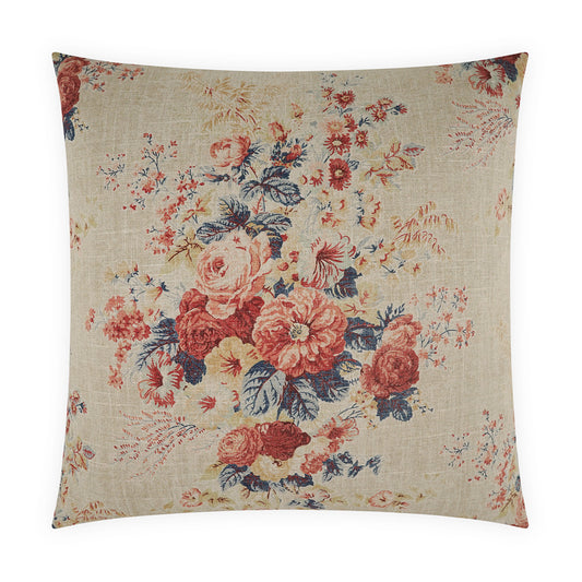 D.V. KAP HOME   24" x 24" Charleville Pillow Floral, Traditional, Farmhouse    - 4324-2424