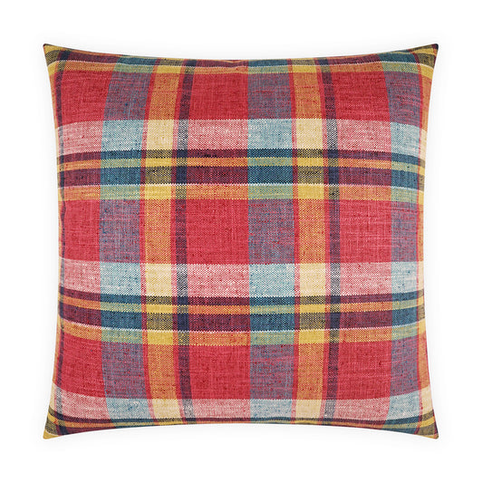 D.V. KAP HOME   24" x 24" Ansel Pillow Plaid - Check, Traditional, Farmhouse    - 4328-2424
