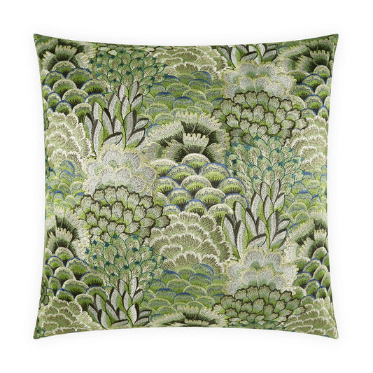 D.V. KAP HOME   24" x 24" Milla Pillow - Clover Floral, Embroidery    - 4332-C-2424