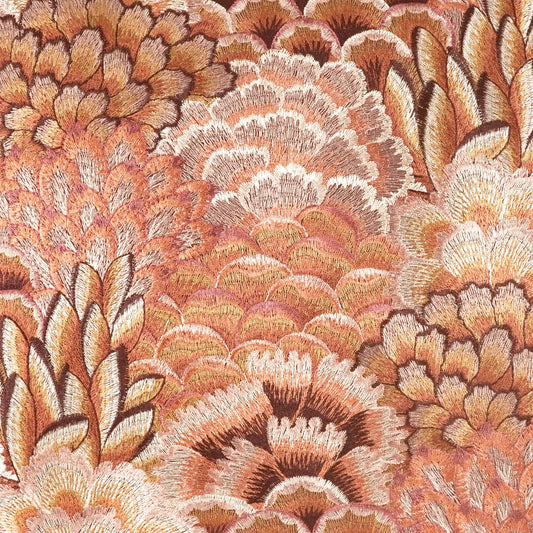 D.V. KAP HOME 4332-S-YARD Milla Fabric - Sorbet Floral, Embroidery, Traditional, transitional  Coral,Salmon   - Milla