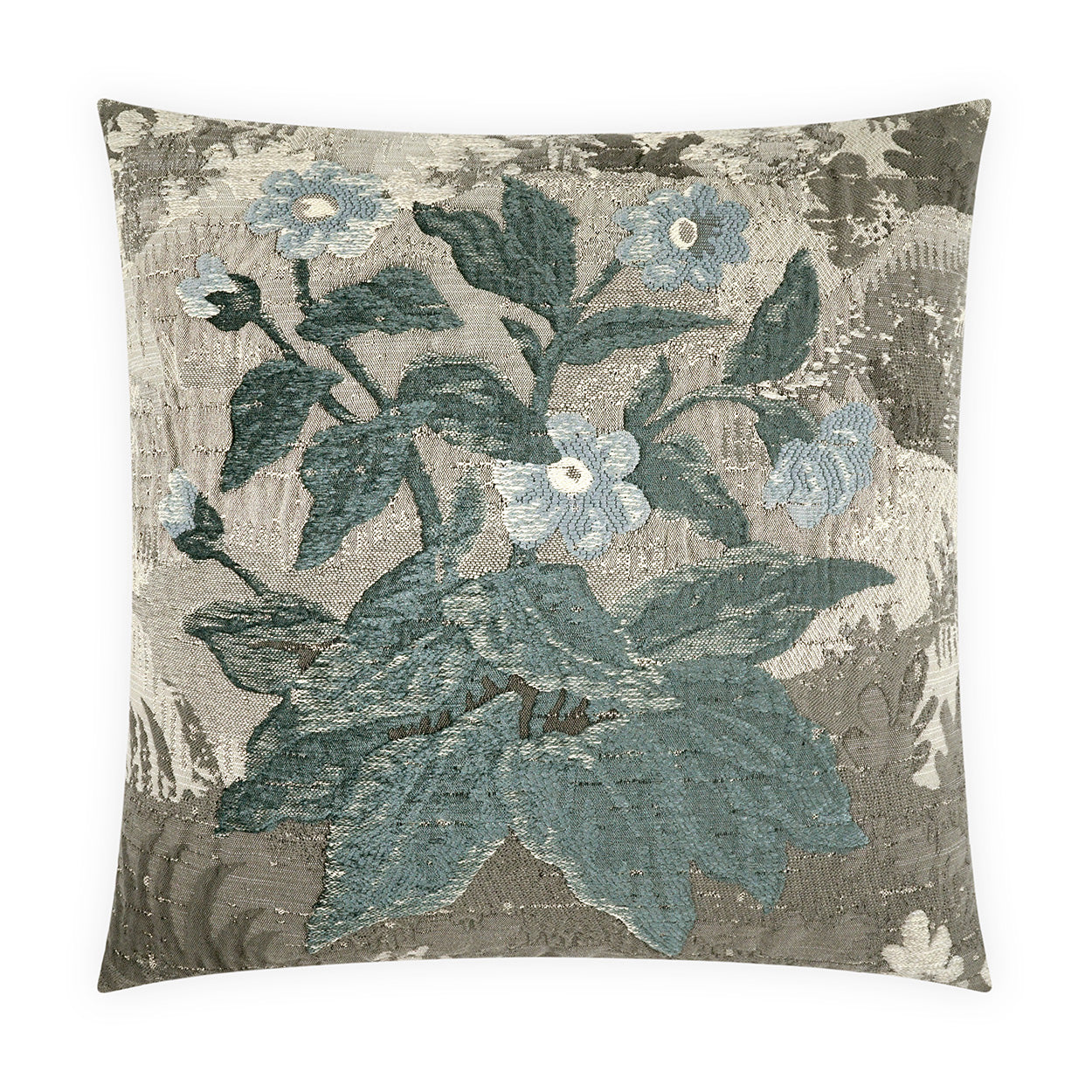 D.V. KAP HOME   24" x 24" Barcelos Pillow - Baltic Floral, Traditional, Farmhouse    - 4335-B-2424