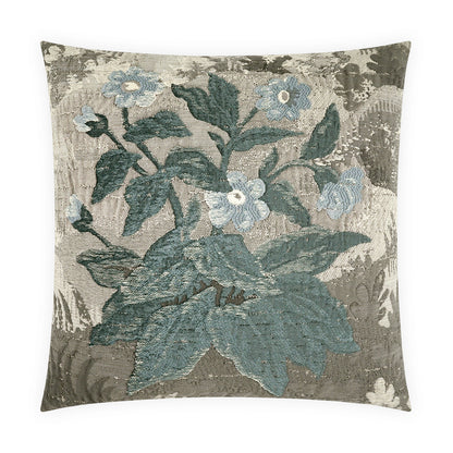 D.V. KAP HOME   24" x 24" Barcelos Pillow - Baltic Floral, Traditional, Farmhouse    - 4335-B-2424