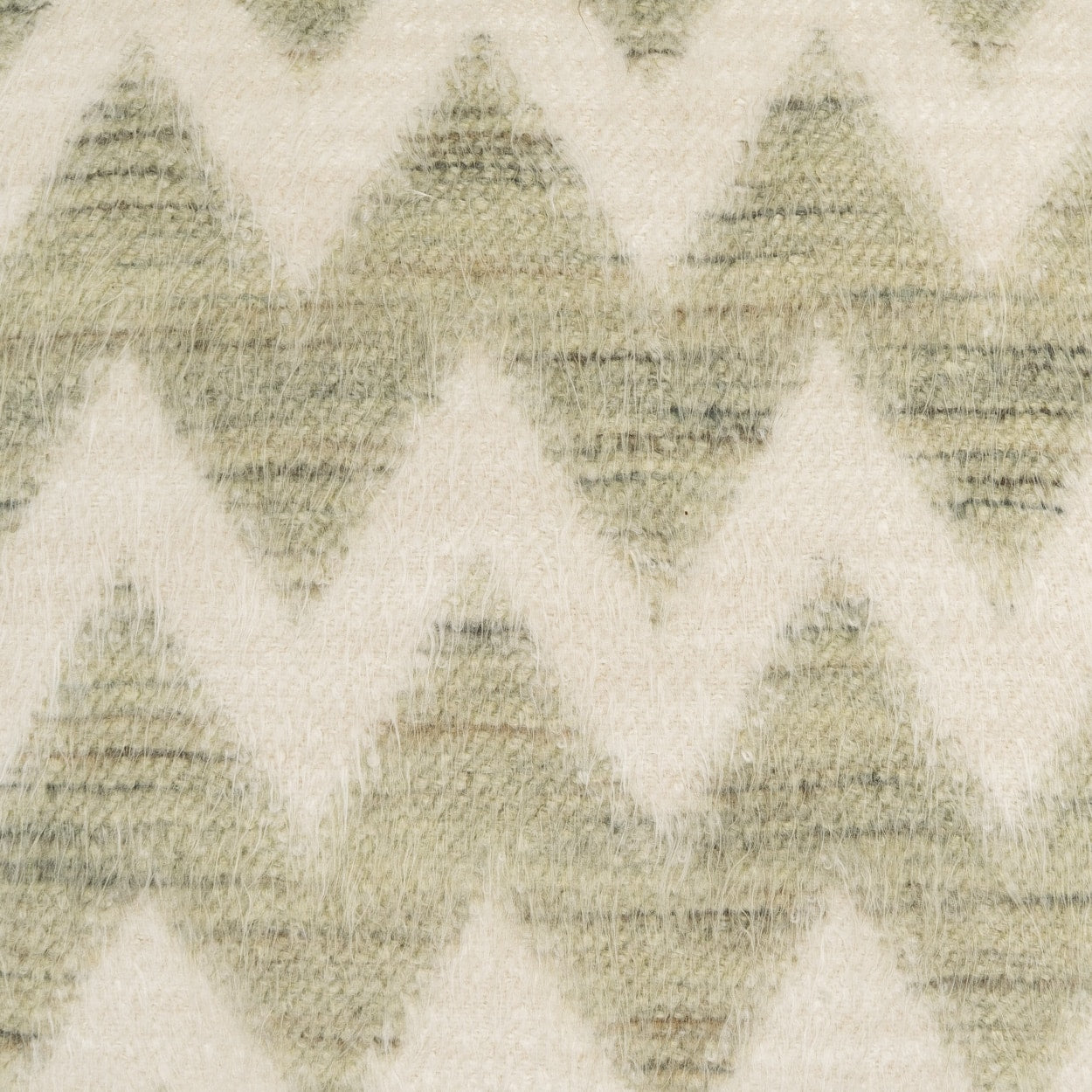 D.V. KAP HOME 4337-L-YARD Leonne Fabric - Lichen Chevron  Ivory, Green   - Leonne
