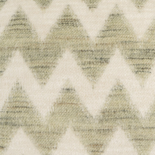 D.V. KAP HOME 4337-L-YARD Leonne Fabric - Lichen Chevron  Ivory, Green   - Leonne