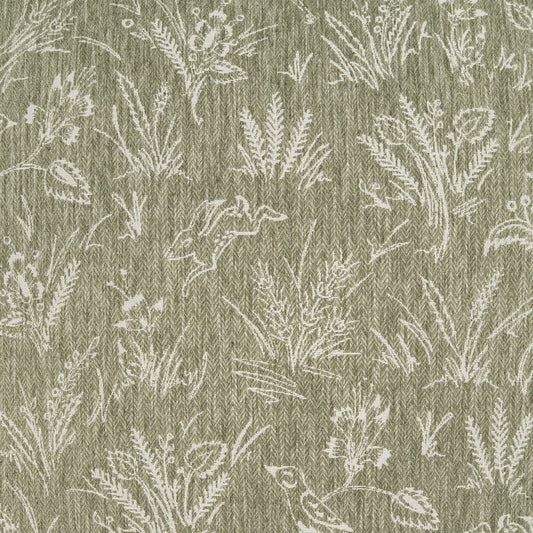 D.V. KAP HOME 4342-YARD Mourland Fabric Novelty, Farmhouse  Green   - Mourland