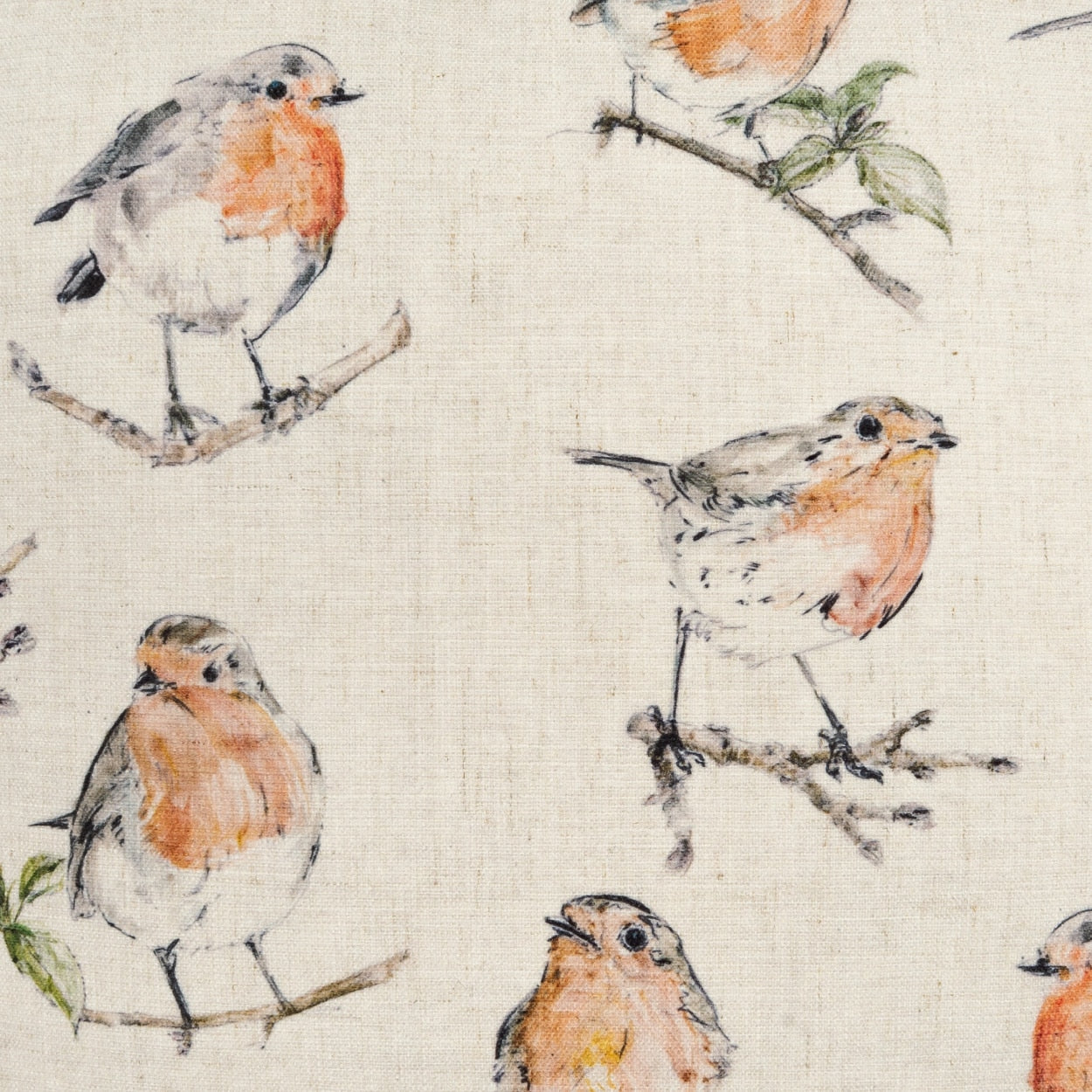 D.V. KAP HOME 4348-YARD Aviary Fabric Novelty, Animal, Traditional  Blue, Coral,Salmon   - Aviary