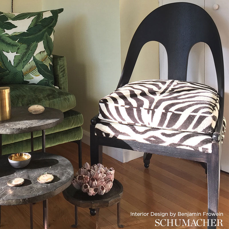 SCHUMACHER  ANIMAL PRINTS & WOVENS ZE'BRE ??PINGL?? EMBROIDERIES EMBROIDERIES BLACK/ECRU   - 43491