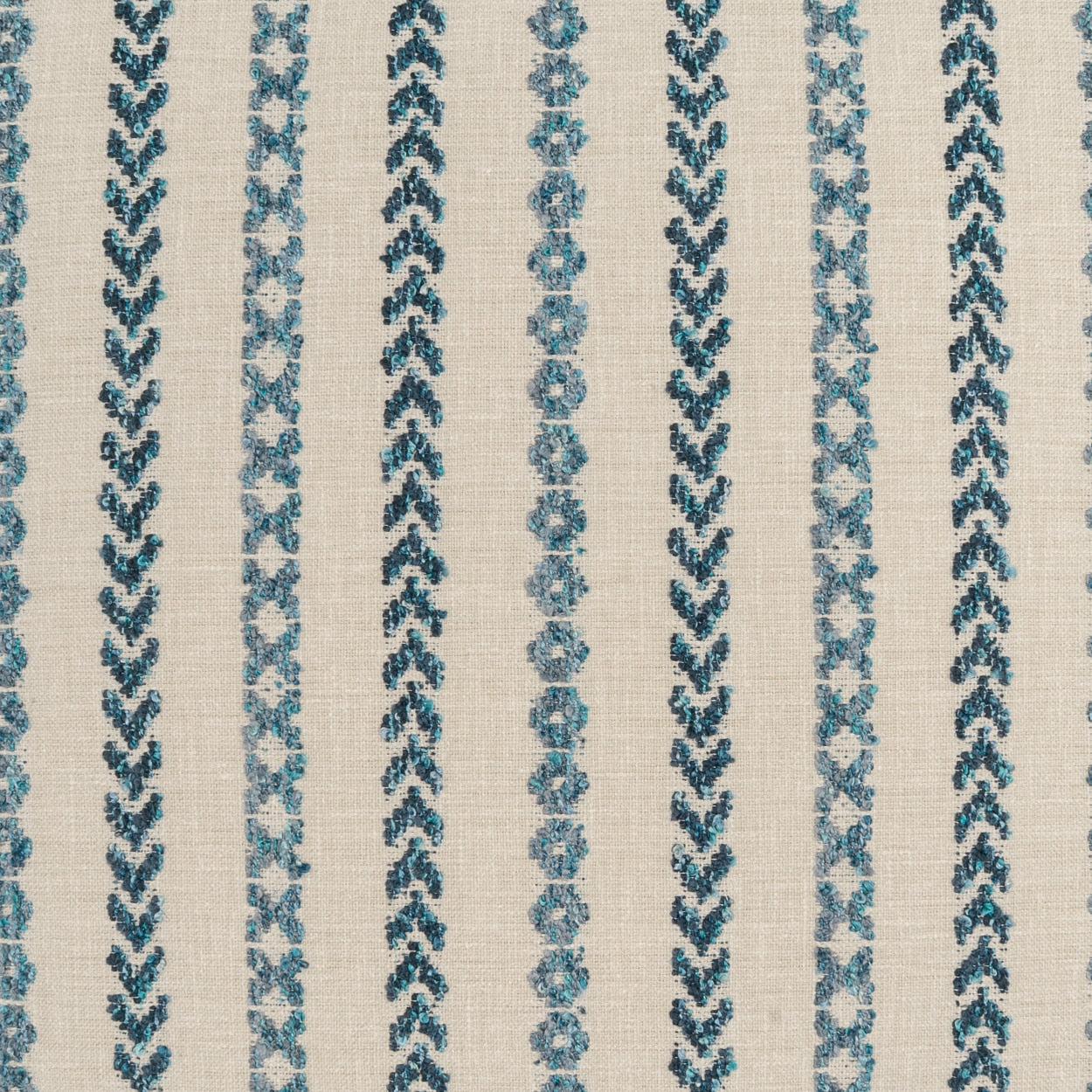 D.V. KAP HOME 4354-B-YARD Levan Fabric - Blue Stripes, Beach, Global, Embroidery  Turquoise,Teal, Blue   - Levan