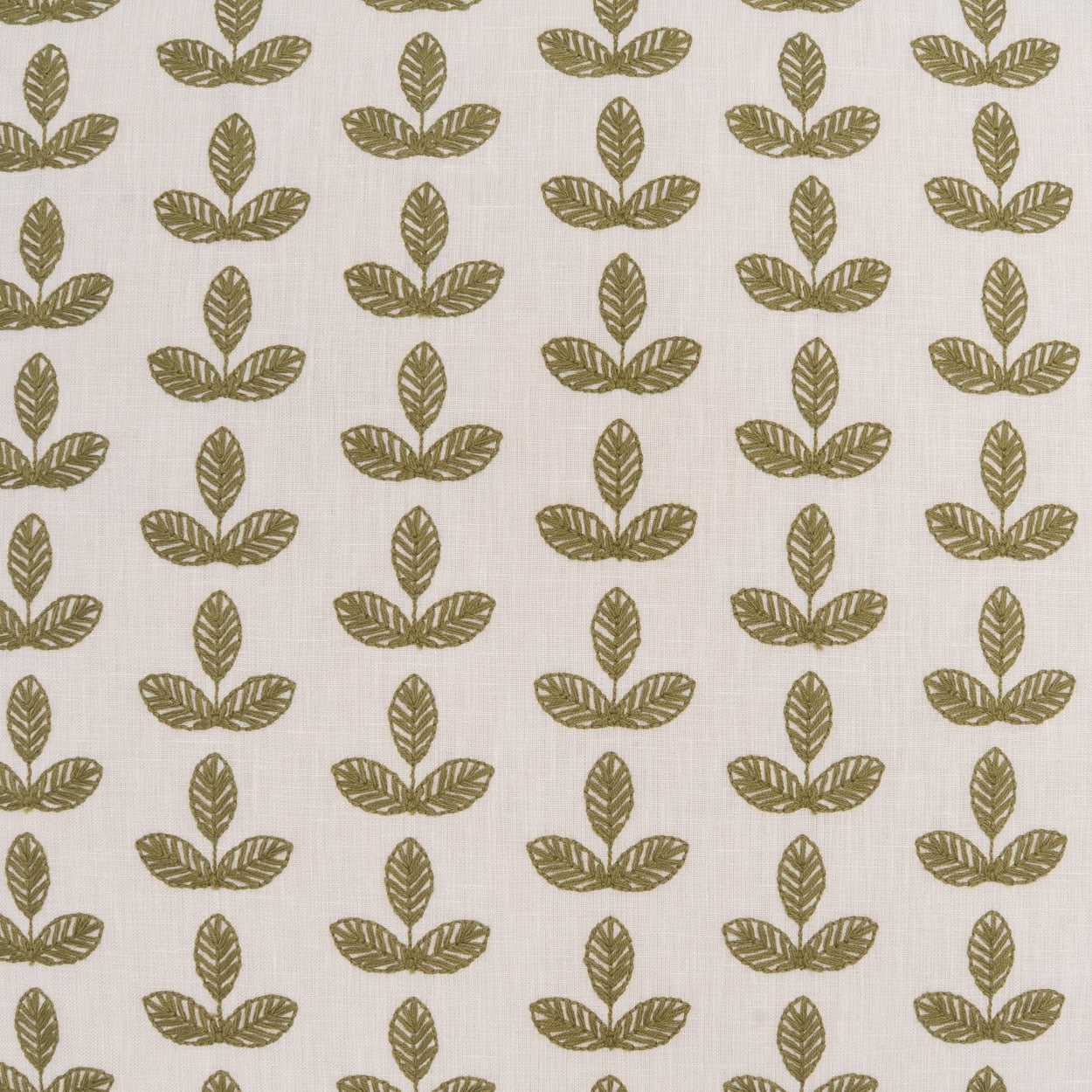 D.V. KAP HOME 4355-D-YARD Clemence Fabric - Dill Floral, Embroidery, Farmhouse  Green   - Clemence