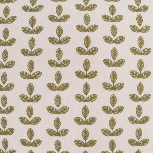 D.V. KAP HOME 4355-D-YARD Clemence Fabric - Dill Floral, Embroidery, Farmhouse  Green   - Clemence