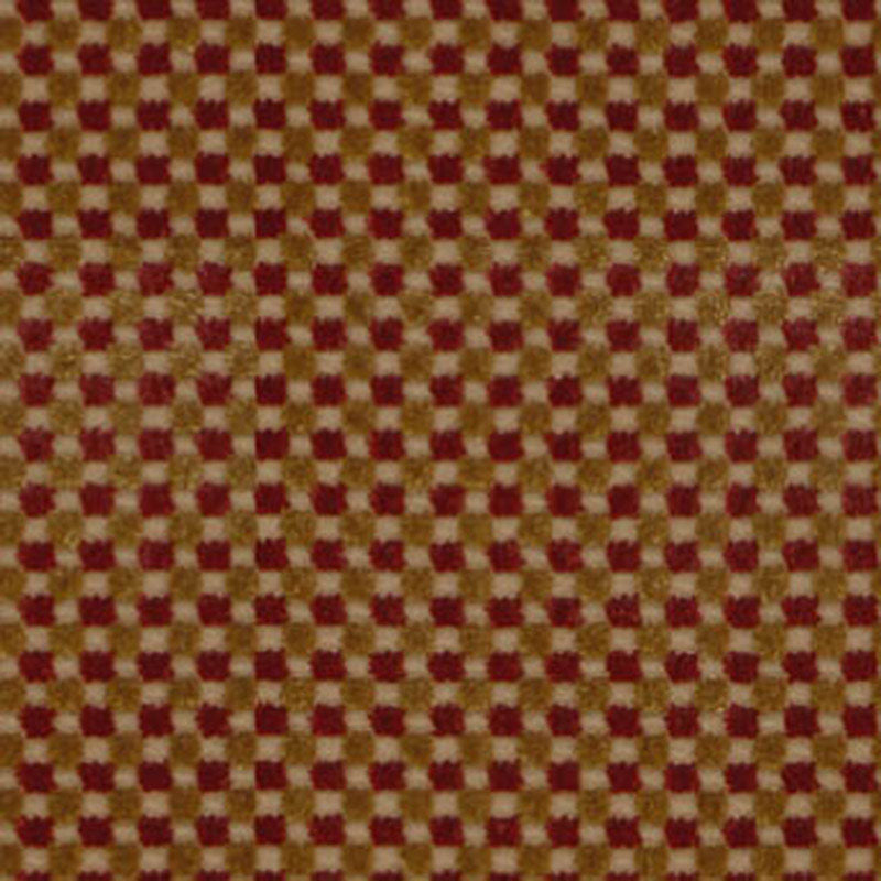 SCHUMACHER  CUT & PATTERNED VELVETS FENWICK CHECK VELVET   Red/Gold   - 43551