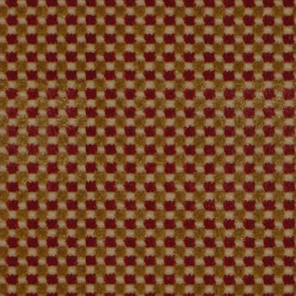 SCHUMACHER  CUT & PATTERNED VELVETS FENWICK CHECK VELVET   Red/Gold   - 43551