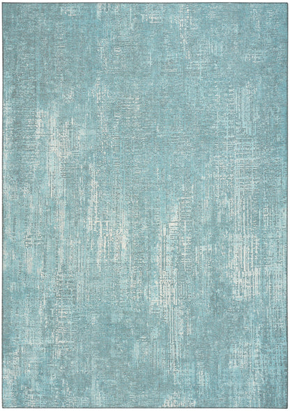 8′×10′ green area rug with an abstract botanical flat-weave pattern; machine washable, modern indoor rug