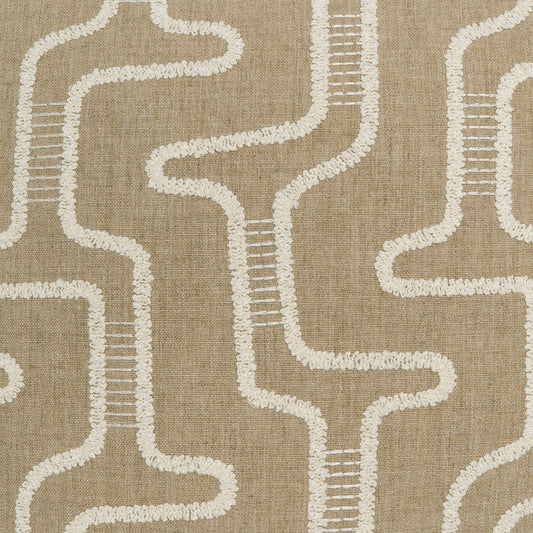 D.V. KAP HOME 4361-YARD Mazeo Fabric Modern, Abstract, Geometric, Global, embroidery  Tan   - Mazeo