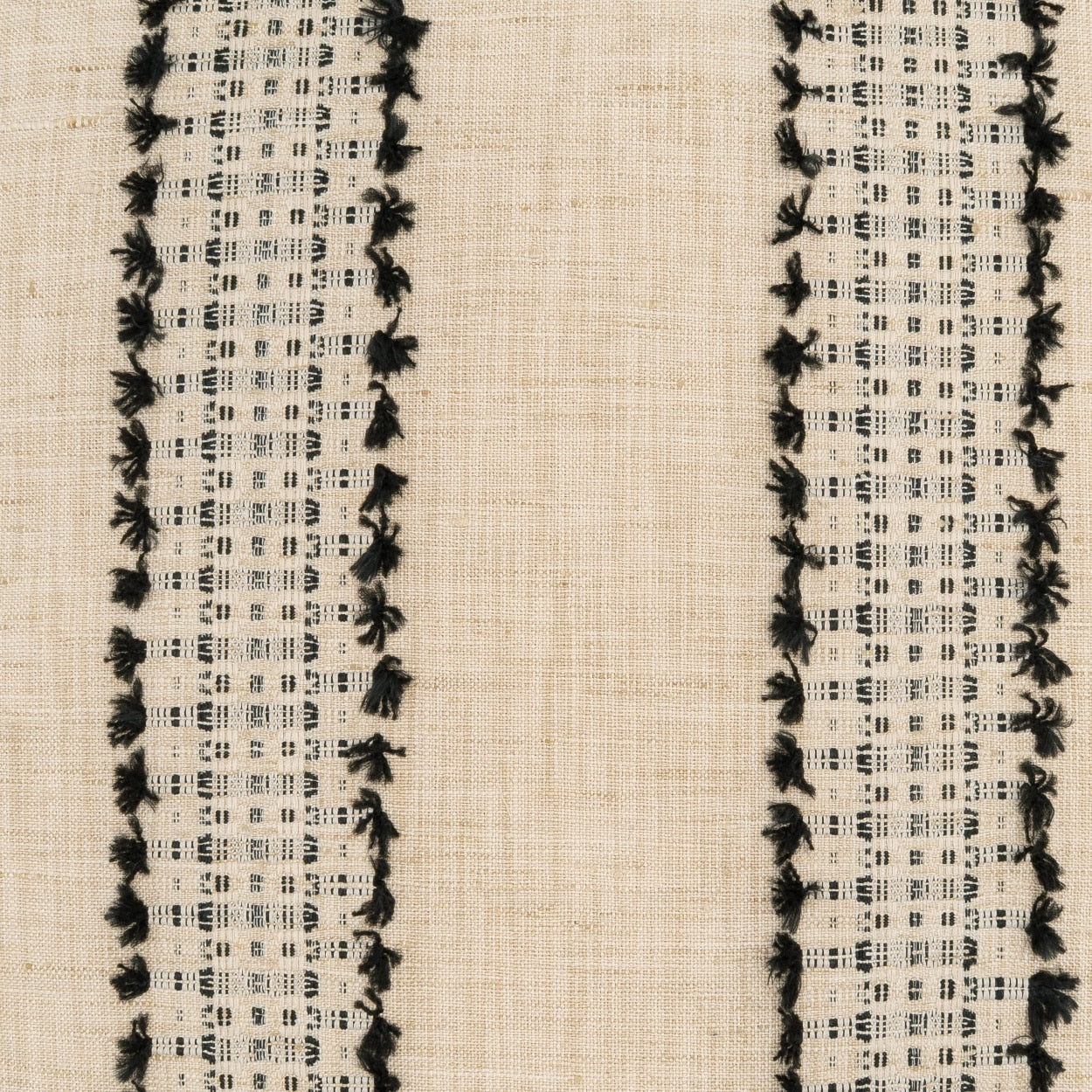 D.V. KAP HOME 4362-E-YARD Espira Fabric - Ebony Beach, Global, Farmhouse, Stripes  Tan, Black   - Espira