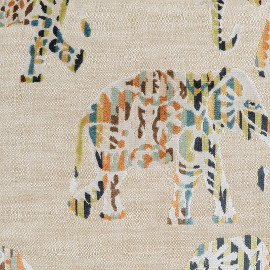 D.V. KAP HOME 4371-YARD Eleeza Fabric Animal, Novelty, Global  Tan, Multi   - Eleeza