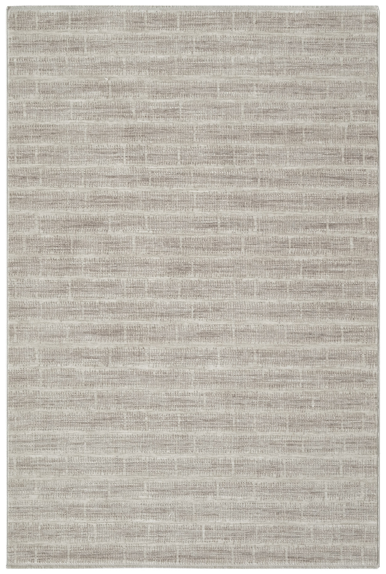 Rectangular beige textured area rug, 4' x 6', with a subtle cream and tan stripe pattern; modern neutral floor covering.